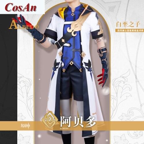 Game Genshin Impact Albedo Cosplay Costume Alchemist Combat Uniform Activity Party Role Play Clothing High-End Custom-Make