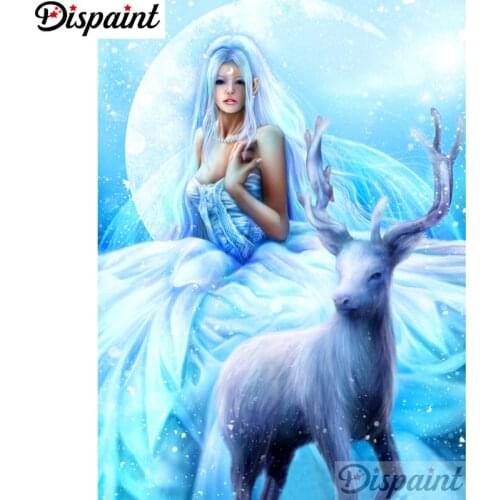 Dispaint Full Square/Round Drill 5D DIY Diamond Painting "Princess deer" Embroidery Cross Stitch 3D Home Decor A11731
