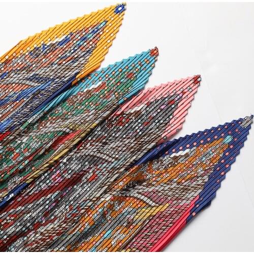 Women Silk Crinkle Scarf 70cm Print Dot Lady Neckerchief Hair Tie Band Bag Wrist Female Head Scarves Bandana Shawl Suit Summer