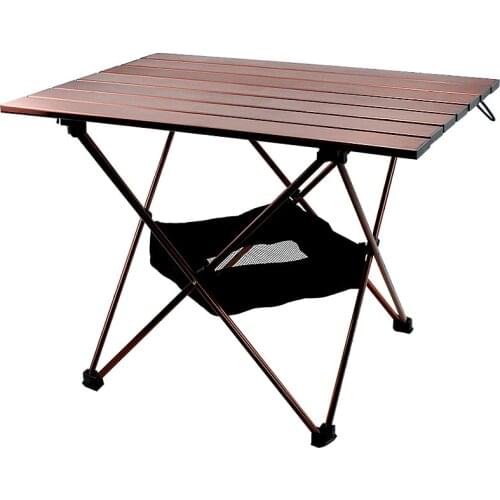 Portable Folding Camping Table With Storage Bag, Aluminum Camping Table for Outdoor Camping Picnic BBQ Beach and Fishing