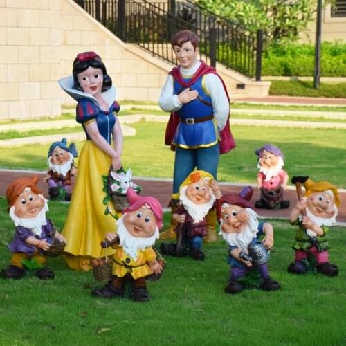 Cartoon Character Sculpture Snow White And Seven Dwarfs Outdoor Garden Decoration Home And Garden Outdoor Garden