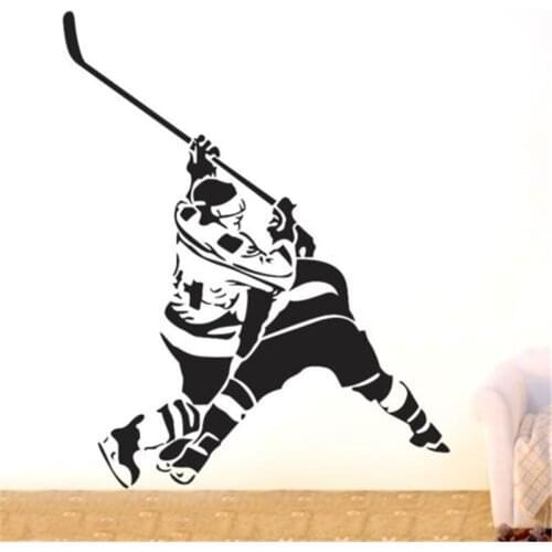 Ice Hockey Player Sports PVC Wall Sticker Home Room Decor Removable Wall Vinyl Decal Sticker Art DIY Mural