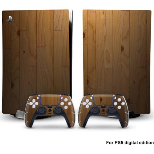 Logs Style PS5 Digital Edition Skin Sticker for Playstation 5 Console & 2 Controllers Decal Vinyl Protective Skins 1