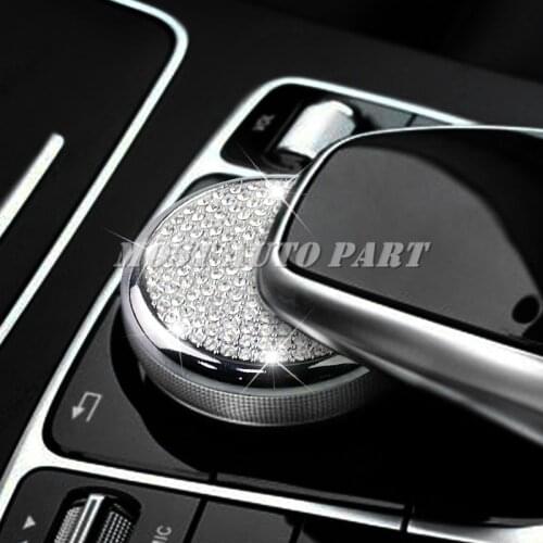 Rhinestone Style Console Multimedia Button Cover Sticker For Benz GLC X253 2015-2020 Car accesories interior Car Trim