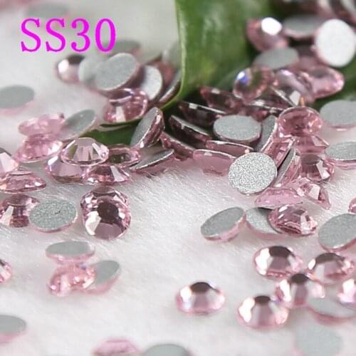 Light pink SS30 288pcs/bag strass non hotfix flatback stones for DIY Cellphone wedding decorations ,garment acessaries