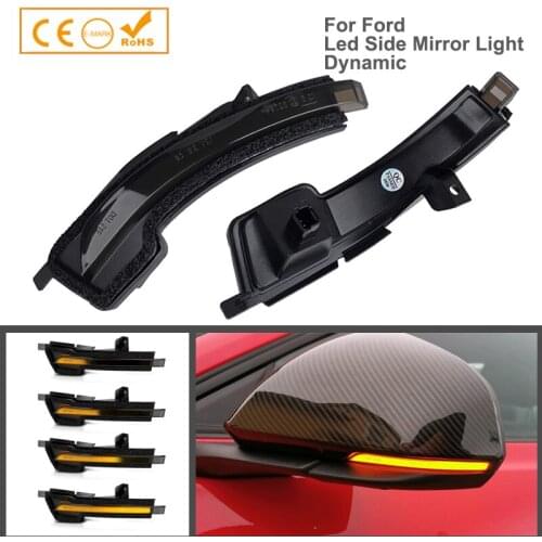 2Pcs For Ford Mustang 2015-2017 LED Amber Dynamic Side Mirror Lights Turn Signal Indicators Lamp No Error Canbus Car Accessories