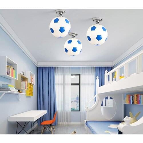 LED Ceiling Light Bedroom Childrens Room Light Color Basketball Football Light Modern Minimalist E27 Lamps for Living Room
