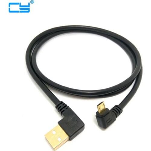 High quality gold plated plug short 90 degree Left angle USB A male to Micro USB Male Right angle data power 15cm cable adapter