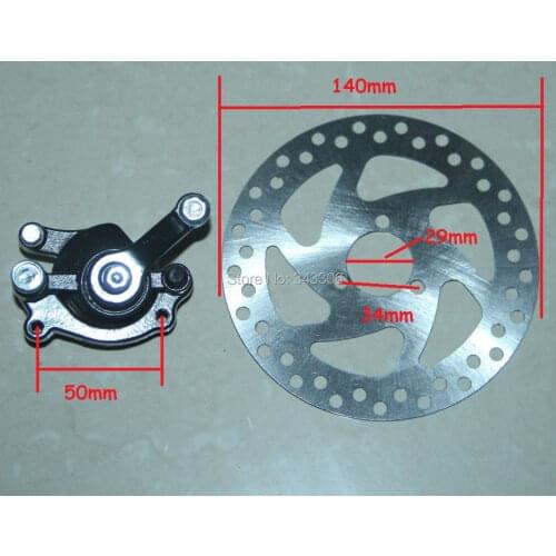 Electric Scooter bicycle Rear Disc Brake Caliper Kit 140mm Rotors Gas Mini Dirt Bike ATV Quad Mini Scooter, Dirt Bike