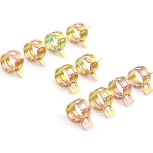 10Pcs 9mm/0.35 inch Spring Clip Fuel Oil Water Hose Tube Pipe Clamp Fastener FF B85C