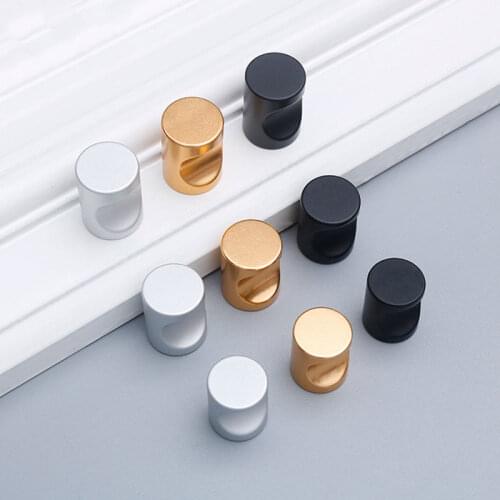 Gold Aluminum Alloy Single Hole Kitchen Cabinet Handles Solid Drawer Knobs Wardrobe Cupboard Door Handles Furniture Hardware