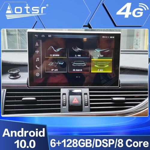 128G Carplay Android 10 Screen For Audi A6 2012 2013 2014 2015 2016 2017 2018 Radio Receiver Stereo Audio Recorder GPS Head Unit