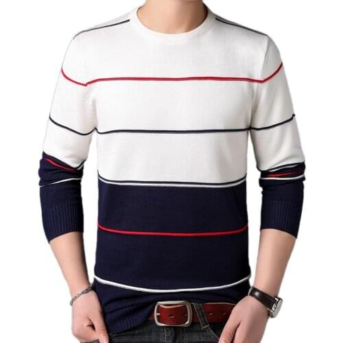 2021 Brand New Casual Knitted Sweater Men Pullover Clothing Fashion Tops Clothes Knit Striped Warm Mens Sweaters Pullovers 91503
