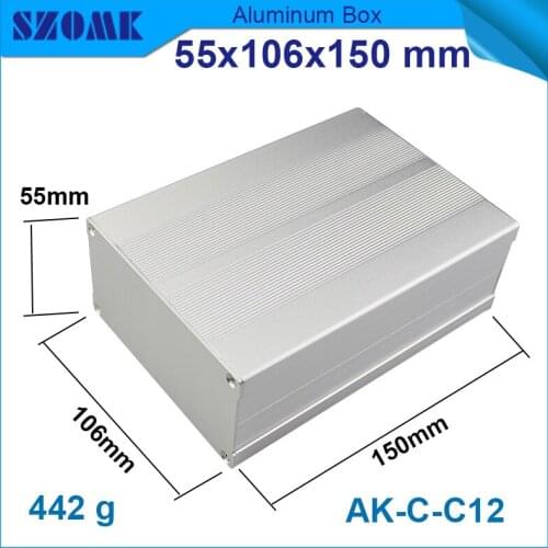 4pcs/lot silver szomk diy electrical aluminum enclosure metal switch box for projector 55*106*150mm