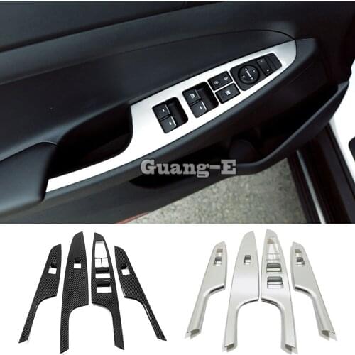 For Hyundai Tucson 2015 2016 2017 2018 Car Door Window Glass Interior Panel Armrest Lift Switch Button Trim Frame Molding 4pcs