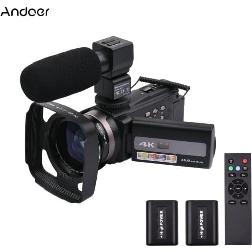 4K 60FPS Ultra HD Digital Video Camera DV Camcorder 48MP 16X Zoom 3-inch Rotatable LCD Touch Screen WiFi Sharing IR Night Vision