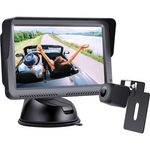 5 inch AHD HD wired rear view camera monitor system set 1080P Reversing Camera Monitor 5 Inch Parking Kit Mirror Reverse Camera