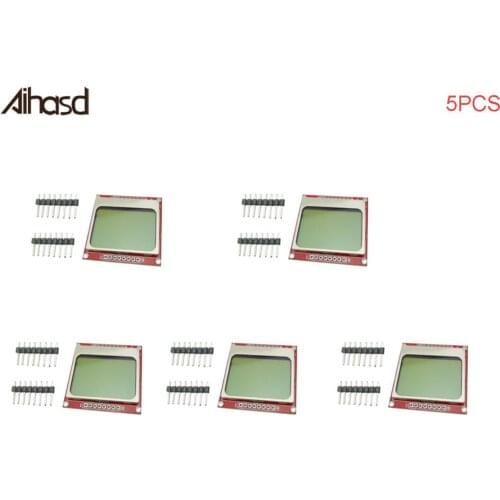 5PCS/LOT 84X48 5110 LCD Module With Backlight RED PCB For Arduino For Nokia