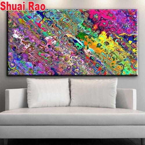 Full square Diamonds painting Abstract colored full square round drill DIY large diamond art 5d mosaic full embroidery sale