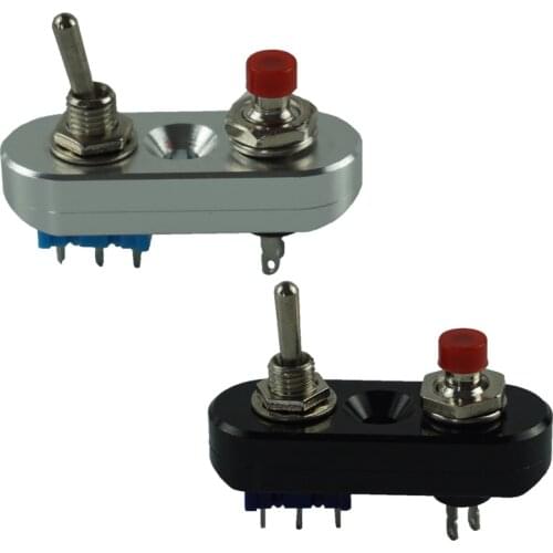 Aluminum Universal Motorcycle Handlebar Switch For Horn Headlight ON/OFF Button Black and Silver Toggle Grip switch