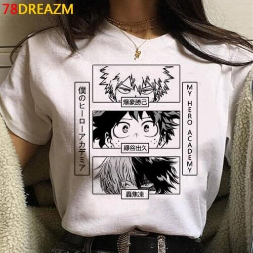 Anime Boku No Hero Academia T Shirt Women Kawaii Japanese Cartoon My Hero Academia Graphic Tees Harajuku Unisex Tshirt Female