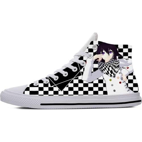 Japanese Anime Cartoon Kokichi Ouma Danganronpa Casual Cloth Shoes High Top Lightweight Breathable 3D Print Men Women Sneakers