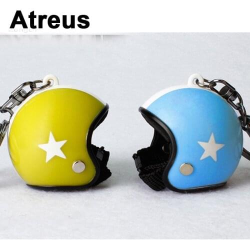 Atreus Car Motorcycle Bike Safety Helmet Key Chain For Mitsubishi ASX Suzuki Subaru Acura Jeep Renegade Fiat 500 Hyundai Solaris