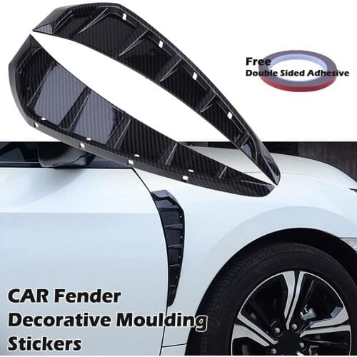 Car Fender Decorative Moulding Vent Trim Cover ABS Sticker Air Outlet Fit For Honda Civic Hatchback Car Decoration Accessories
