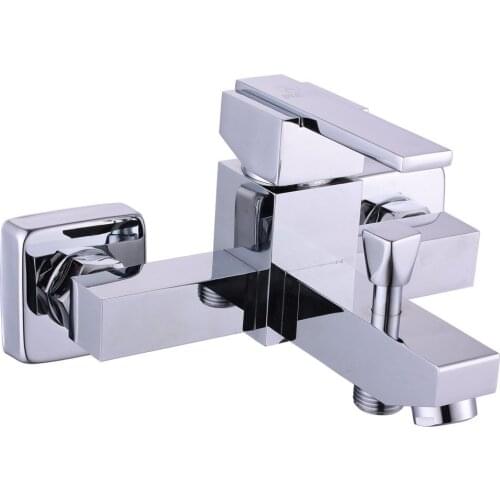 Free shipping Square bathroom shower faucet with dual hole wall mounted shower faucet or bathtub mixer tap