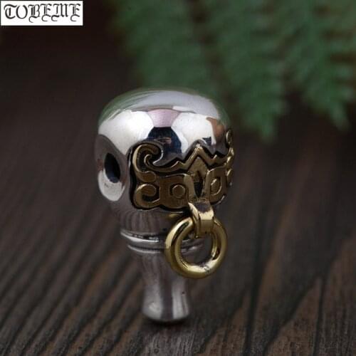 Handmade 925 Silver Guru Bead Tibetan Malas Guru Bead Pure Silver Three-way Bead Buddhist Prayer Beads Guru
