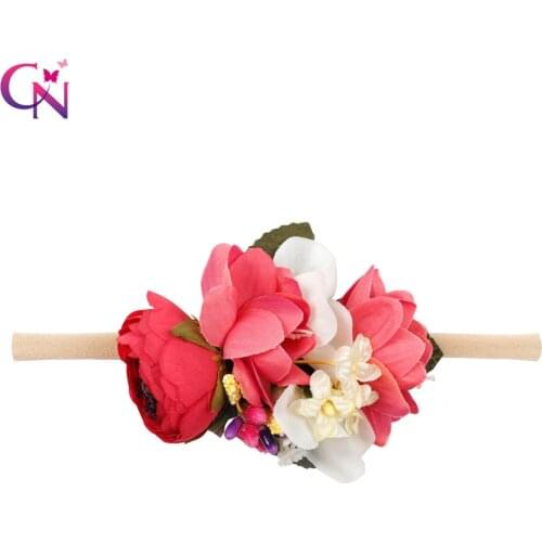 CN Flower Headband 2021 Bohemian Wreath Hairband Flower Headband Kids Headwear Party Floral Headdress Girls Hair Accessories