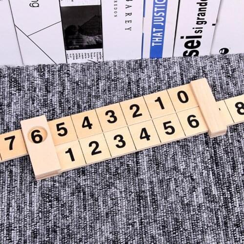 Wooden Arithmetic Addition Ruler Montessori Kids Toys Rail Design Gifts