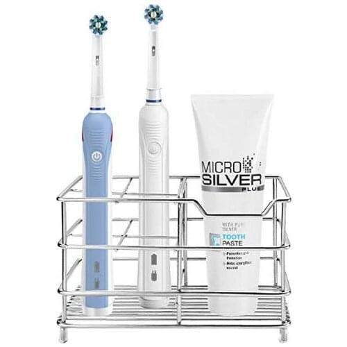 Electric Toothbrush Holder Large Stainless Steel Toothpaste Facial cleanser Holders Rustproof Bathroom Accessories Organizer