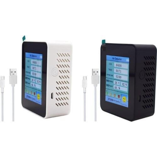 Portable CO2 Detector Carbon Dioxide TVOC Value Electricity Quantity Temperature Humidity Household Air Quality Monitor