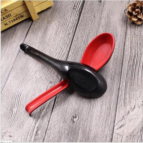 DHL free shipping 200pcs/set Red Black Color Home Flatware Japanese Plastic Bowl Soup Porridge Spoon
