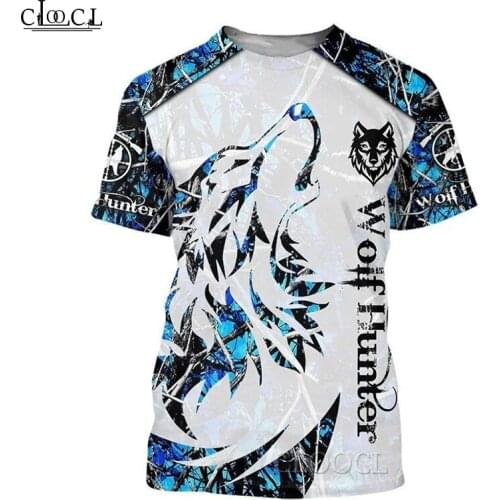 HX Newest Popular Wolf Hunting Colorful Men Women Tshirt 3D Print Summer Harajuku Hip Hop Streetwear Pullover Drop Shipping