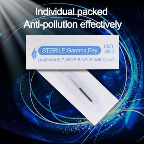 Permanent Makeup Needles 50Pcs R3 Round Fog Eyebrow Microblading Needles Magic Blades Sterilized Disposable for Manual Pen Inks