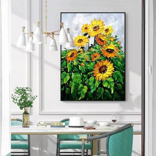 Oil Painting Pure Hand-Painted Sunflower Flowers Van Gogh Famous Paintings For Living Room Dining Room Wall Decoration Painting