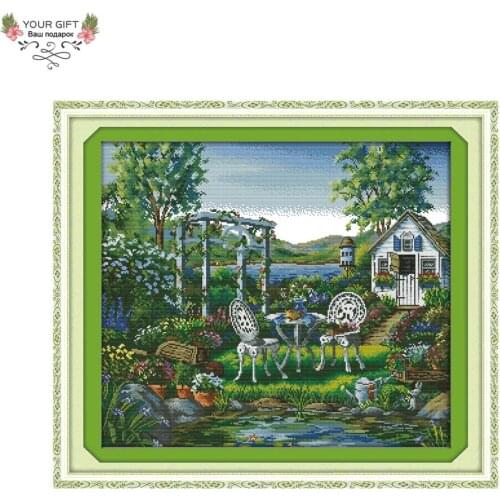 Joy Sunday F840 Free Shipping Counted and Stamped Home Decor The Holiday House Needlepoint Embroidery Cross Stitch Kits