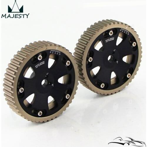 2Pcs Cam Gear Pulley Kit Fit For Mitsubishi Lancer EVO 1-9 ECLIPSE DSM 4G63 Black
