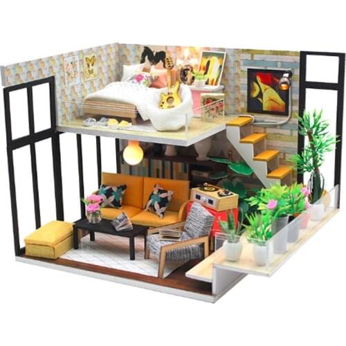 Creative DIY Children Adult Miniature Doll house Wooden Kits Assembled building blocks Cynthis‘s Holiday home furnishing toys