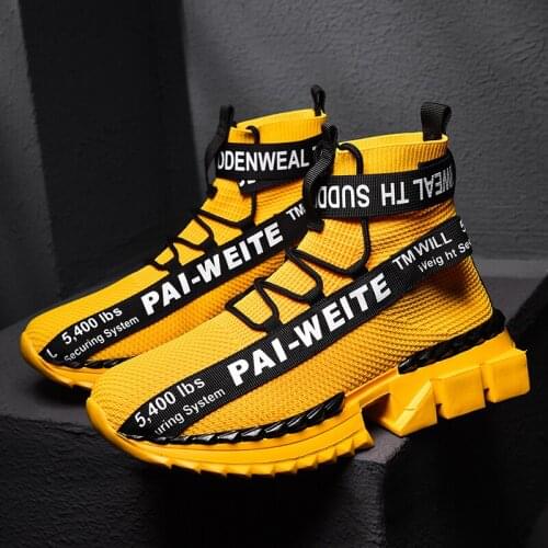 Spring Summer Casual Men Shoes High Top Sock Sneakers Male Athletic Shoes Outdoor Sport Shoes Men Lightweight Sneakers Big Size