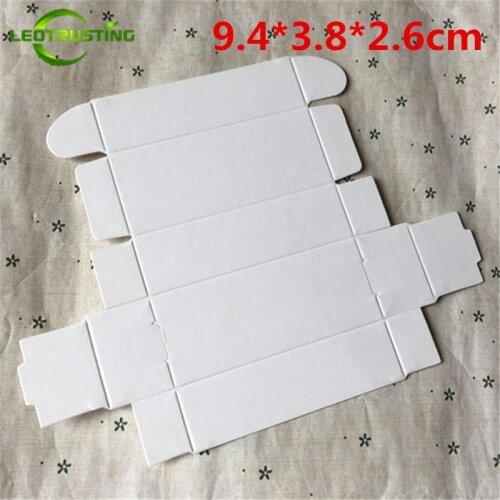 Leotrusting 50pcs 9.4*3.8*2.6cm Blank White Paper Box White Cardboard Paper Gift Packaging Box Handmade Party Wedding Paper Box