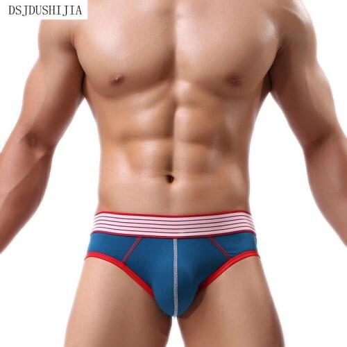 Mens Underwear Cotton Briefs Wide Belt Underwear Big Pouch Underpants Mens U Convex Triangle Panties Hombre Cuecas Breathable