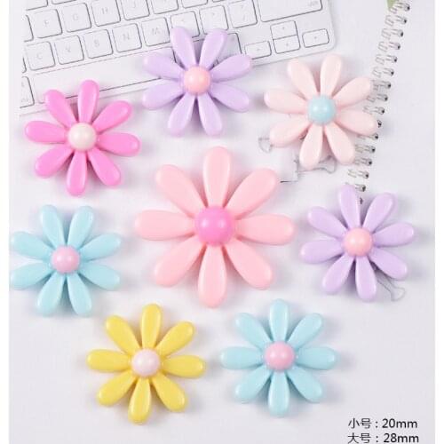 Newest Pastel Colors Spring Flower Resin Cabochons Flatback Sticker Patch Embellishments Scrapbooking Beading Material 20pcs