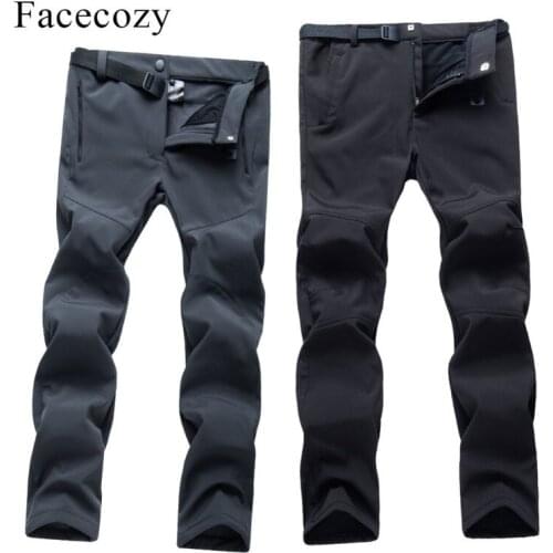 Sparsil Couple Winter Softshell Hiking Pant Women Fleece Waterproof Ski Camping Trousers MenWarm Outdoor Windproof Trekking Pant