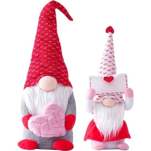 Valentines Day Tomte Gnome Decorations Swedish Gnome Plush Dolls Handmade Gnome XX9B