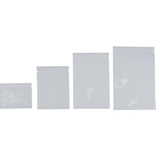 White Color Pouch Glossy White Bag Zip lock Reusable Leak Proof Bag Zipper Plastic Smell Proof Pouch For Food Save Gift 100 Pcs