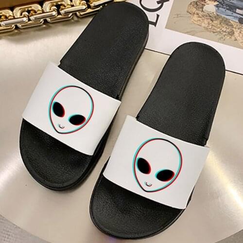 Women Flat Summer Slippers Indoor Bathroom Home Floor Slides Ladies Sandals Female Solid Shoes Cool Pattern Non-slip Slides