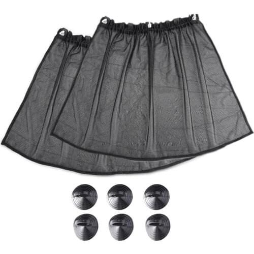 New 2Pcs Car Curtain Side Window Car Sun Shade Curtain Windshield Mesh Curtain Blind